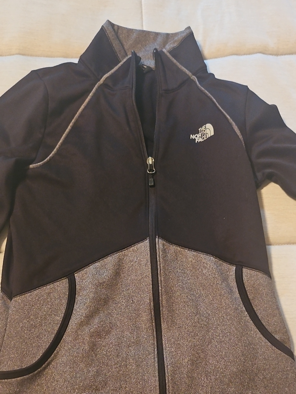 The North Face Black and Heather Gray Full-Zip  Jacket